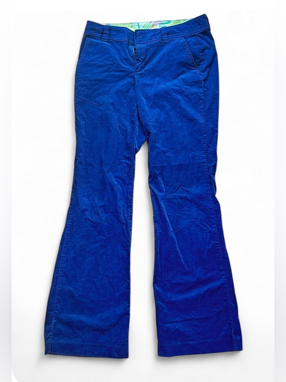 Lilly Pulitzer Faye Corduroy Flared Leg Pants in Navy Blue